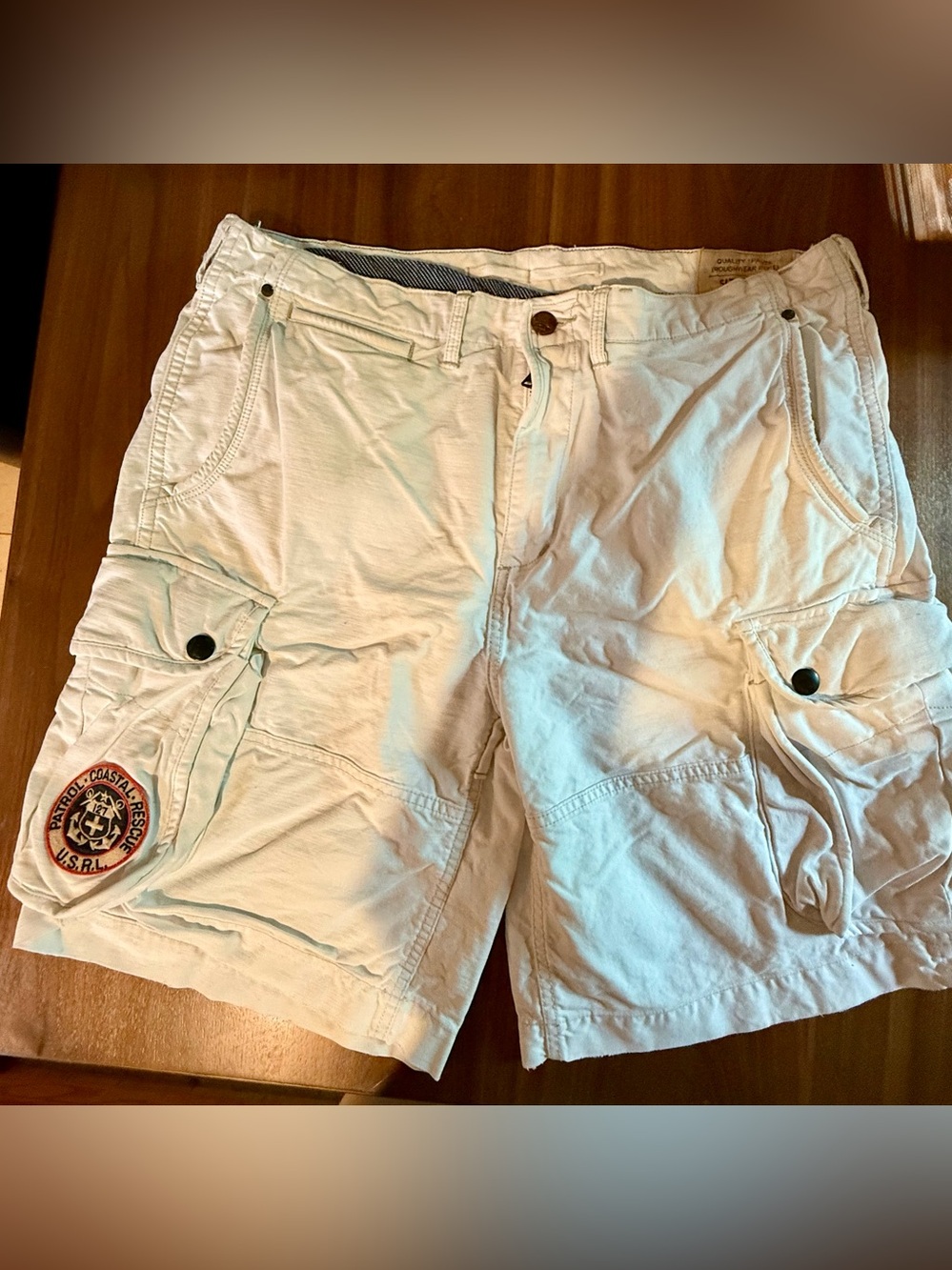 Polo by Ralph Lauren Men's White Coastal Utility Surplus Cargo Shorts RARE